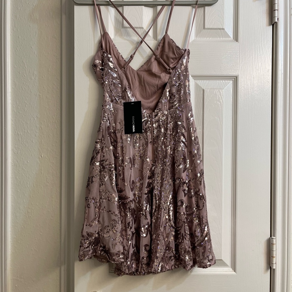 Fashion nova women’s No Rules Sequin Mini Dress -  color Mauve - Picture 9 of 14